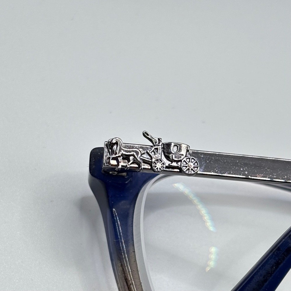 Preppy Sparkle Eyeglasses Coach HC6110 50mm Denim Taupe Glitter Acetate Silver - Picture 8 of 14
